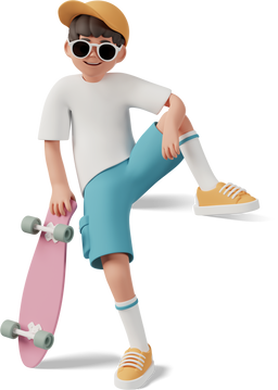 casual-life-3d-boy-in-sunglasses-sitting-with-arm-on-knee-and-holding-skateboard